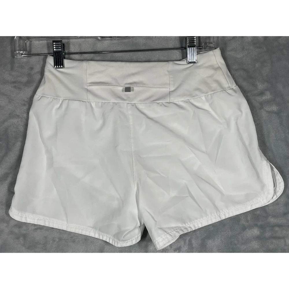 Nike Dri-FIT Womens White Running Shorts XS Athletic Liner Zip Pocket 4380